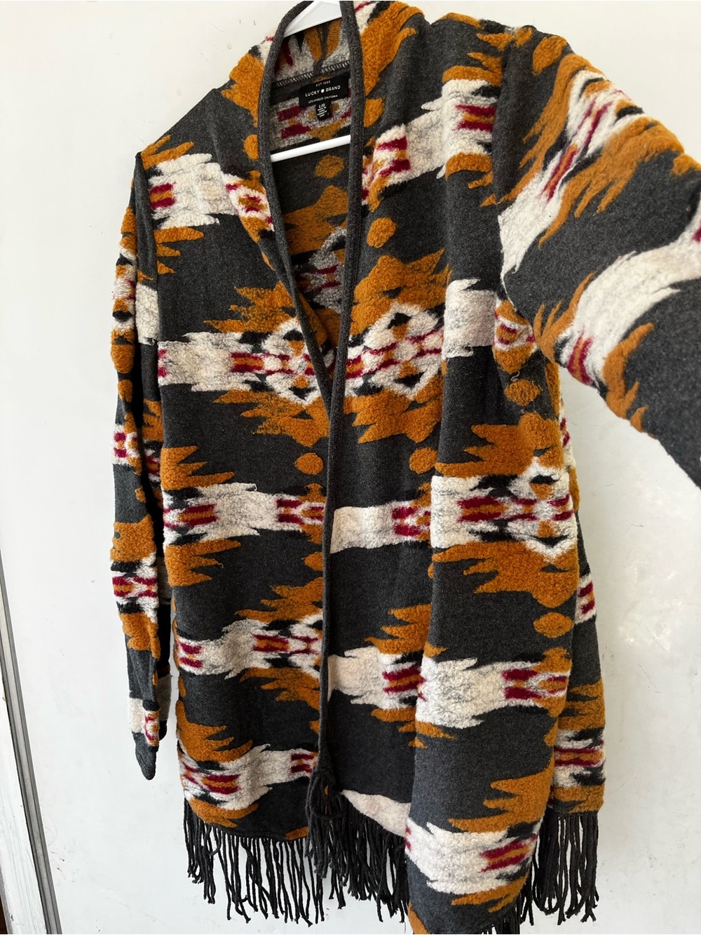 Aztec southwestern western pattern cozy Fringe boho hippie festival Cardigan